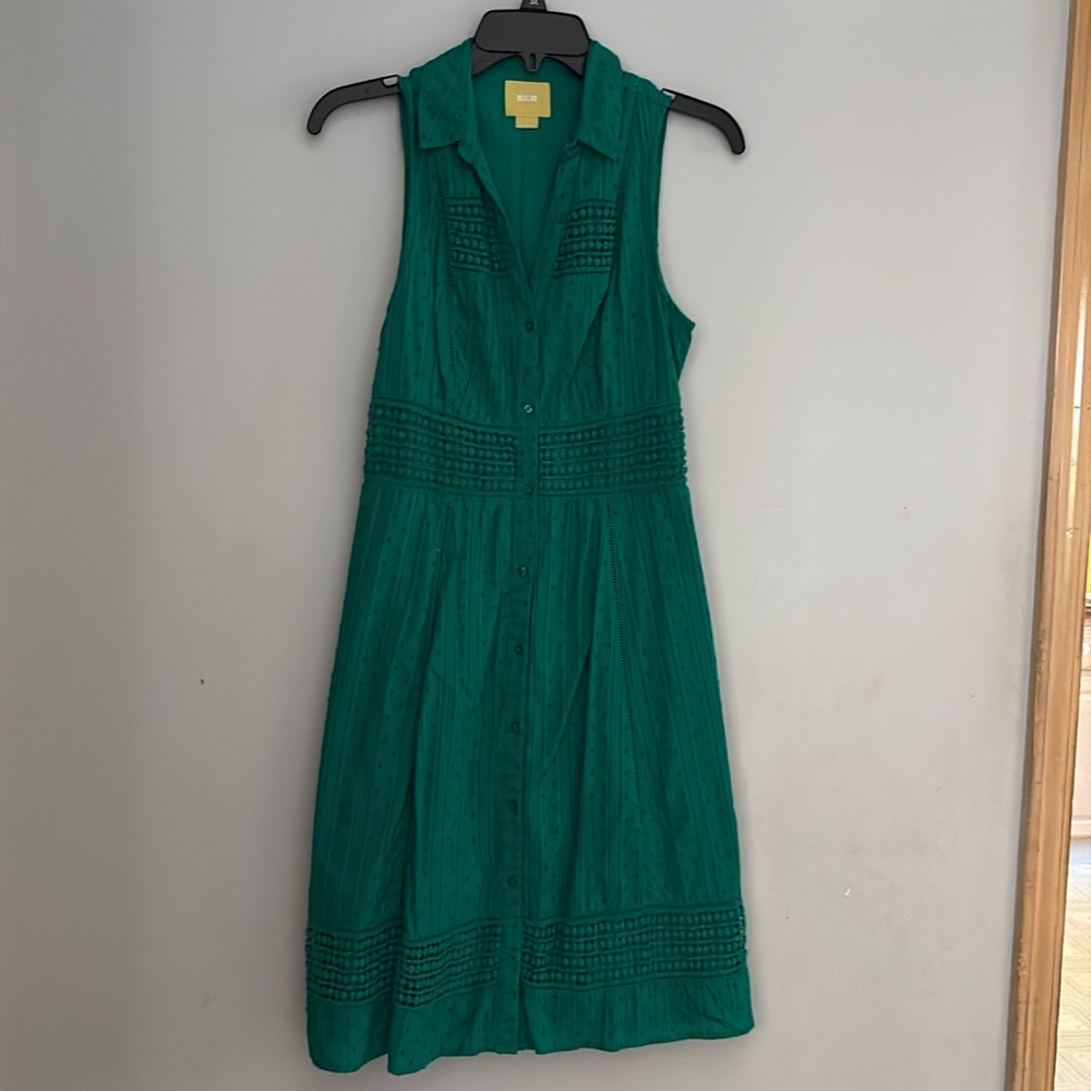 MAEVE Anthropology dress, green, midi, size 4, NWOT